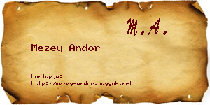 Mezey Andor névjegykártya