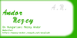 andor mezey business card
